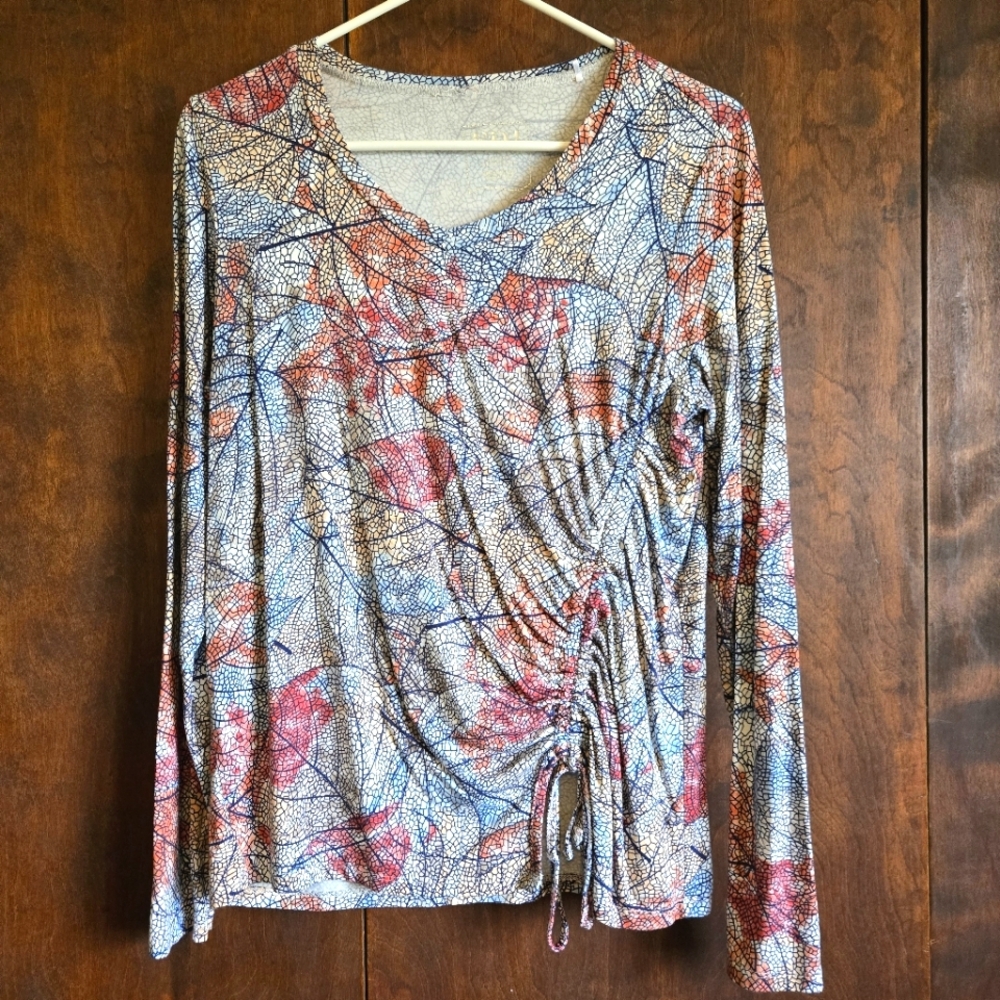 FDJ Multicolor Abstract Tie Top PTP=17.5"